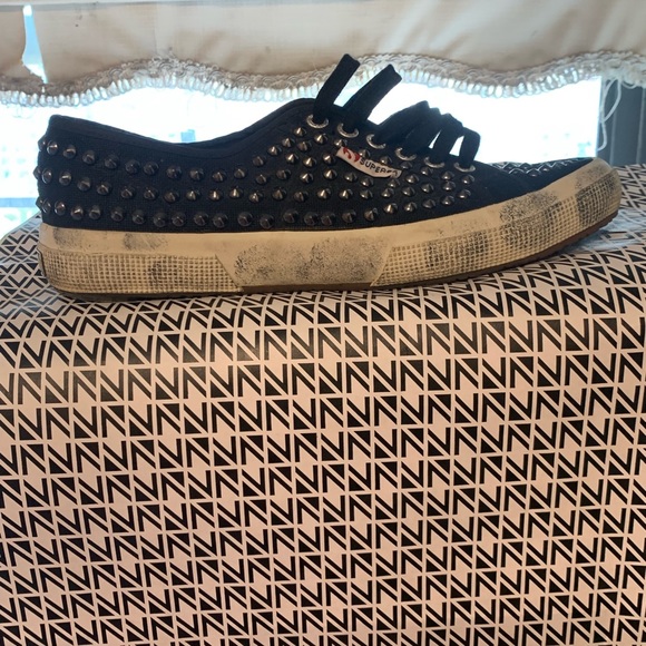 Superga Black Studded Sneakers - Picture 6 of 10
